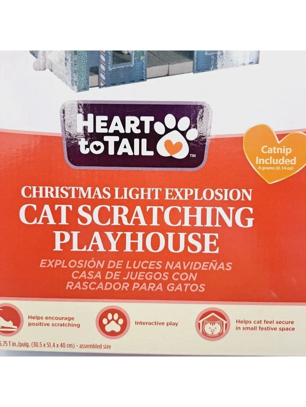 Christmas Light Explosion Cat or Small Pet Scratching Playhouse